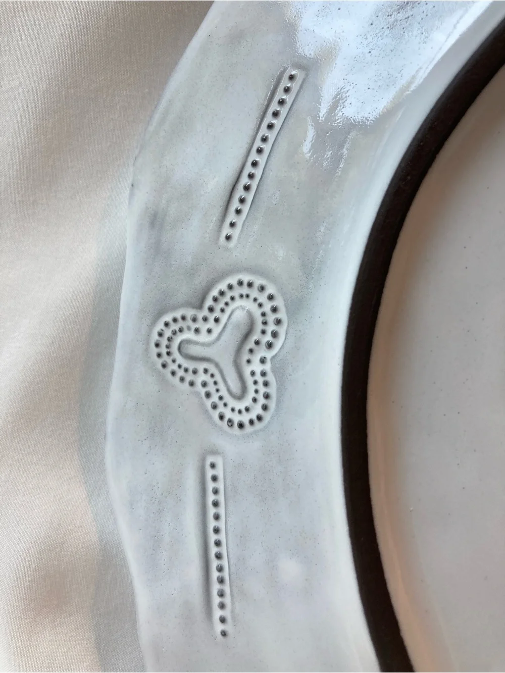 Vietri Incanto Lace European Dinner Plate 11.5”Gray White Italian Replacement